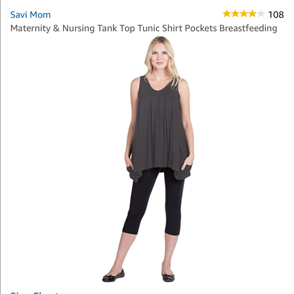 NWT mom savi nursing tank top with pockets